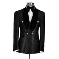 Black Shinny Fabric Men Prom Suits Formal Business Wedding Bespoke Handmade Custom Men Suits Blazer Pant