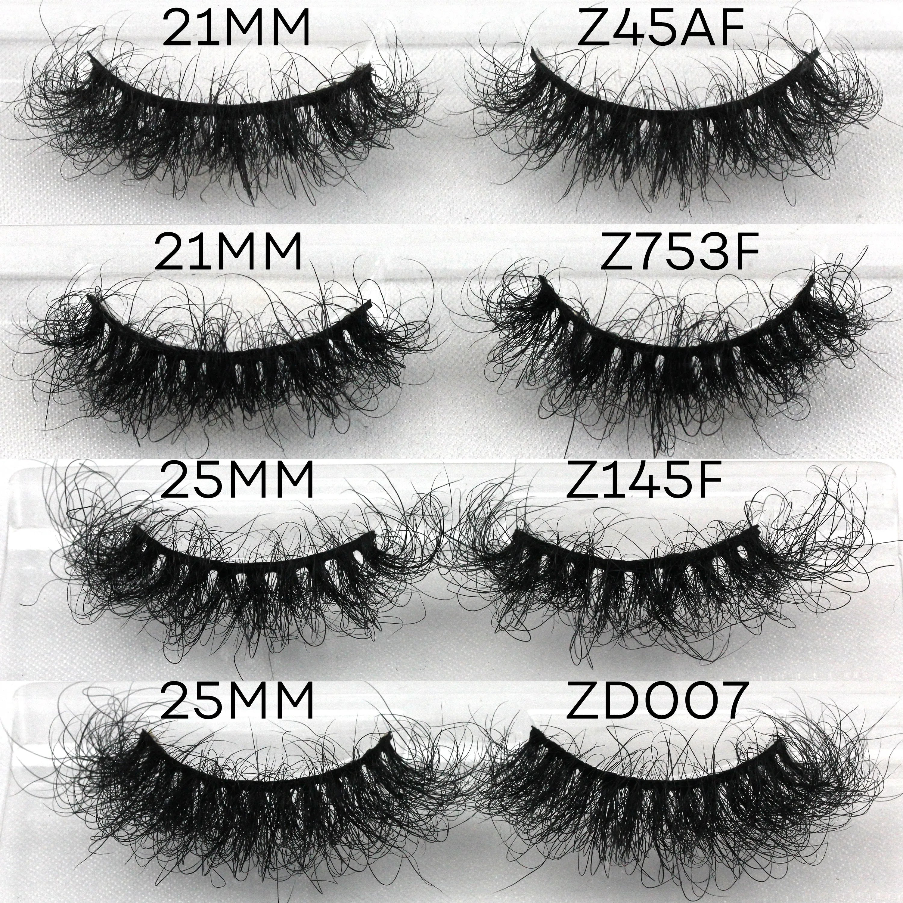Z57AF-21 20mm 25MM Eyelashes Wholesale Full Strip 4d Lashes 3d Natural Fluffy Eyelashes Wholesale Box Vendor