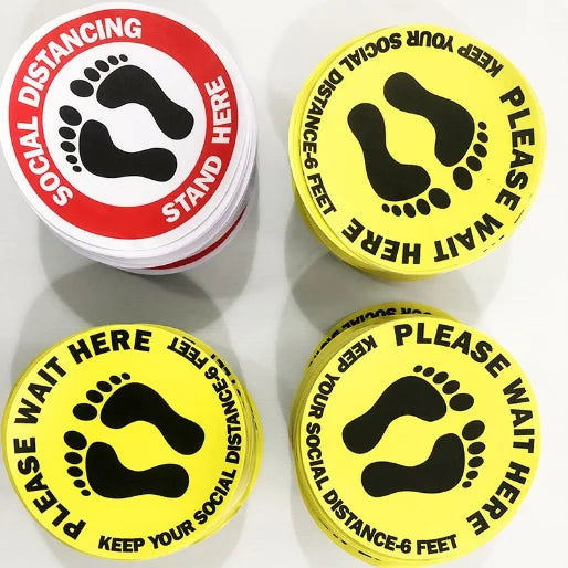 Custom Waterproof Sticker Keep Social Distance Floor Sticker  Airport Subway Vinyl Ground Arrow Floor Sticker
