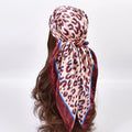 Animal Print Leopard Satin Silk Like Hair Scarf Bandana Light Head Wraps Neck Face Scarves Cover for Women