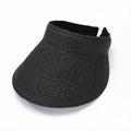 Women Straw Sun Visor Hat Wide Brim Summer UV Protection Fashionable Ponytail Caps