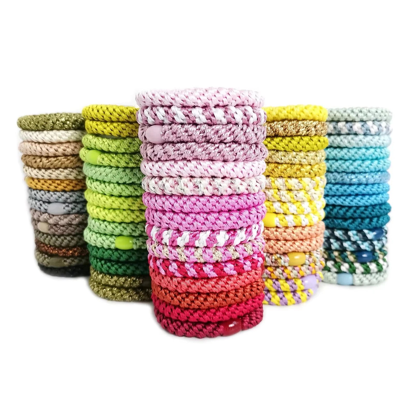 Jachon Women's New Korean Hair Scrunchies Thick Fabric Hair Tie for Braided Woven Ponytail Holders Elastic Hairband