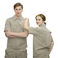 Wholesale Custom Logo Men's Short-Sleeve Button-Up Shirt Breathable Cotton Workwear Uniform Work Shirt