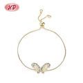 Colour Hollowing Butterfly Gemstone Fine Diamond Bracelet Charms Wholesale Natural Stones for Bracelets