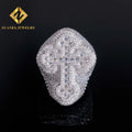 Retail Best Selling Price Pass Diamond Tester Fire Luxury  Iced Out Hip Hop Jewelry Male VVS Baguette Cross Moissanite  Ring