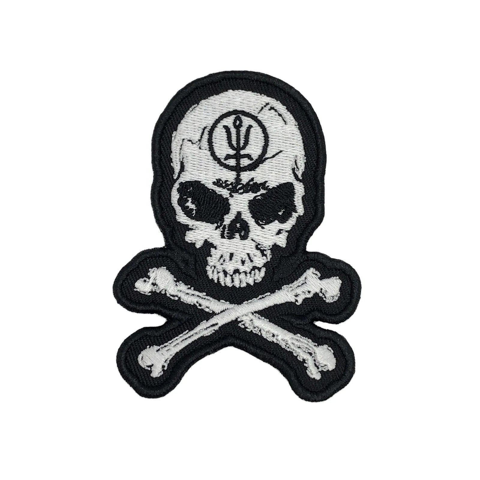 Custom Personalized Embroidered Skull Iron-On Wing Patches Twill Fabric Eco-Friendly Logo 1-3 Day Sample Time