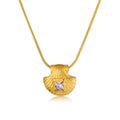 SSeeSY Custom Non Tarnish Jewelry Stainless Steel 18KGold Pattern Shell Zircon Pendant Fashion Snake Chains Necklaces for Women MegaBDM