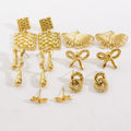 Hot Sale Cute Stainless Steel Gold Plating Bow Butterfly Stud Earrings Fashion Jewelry for Women
