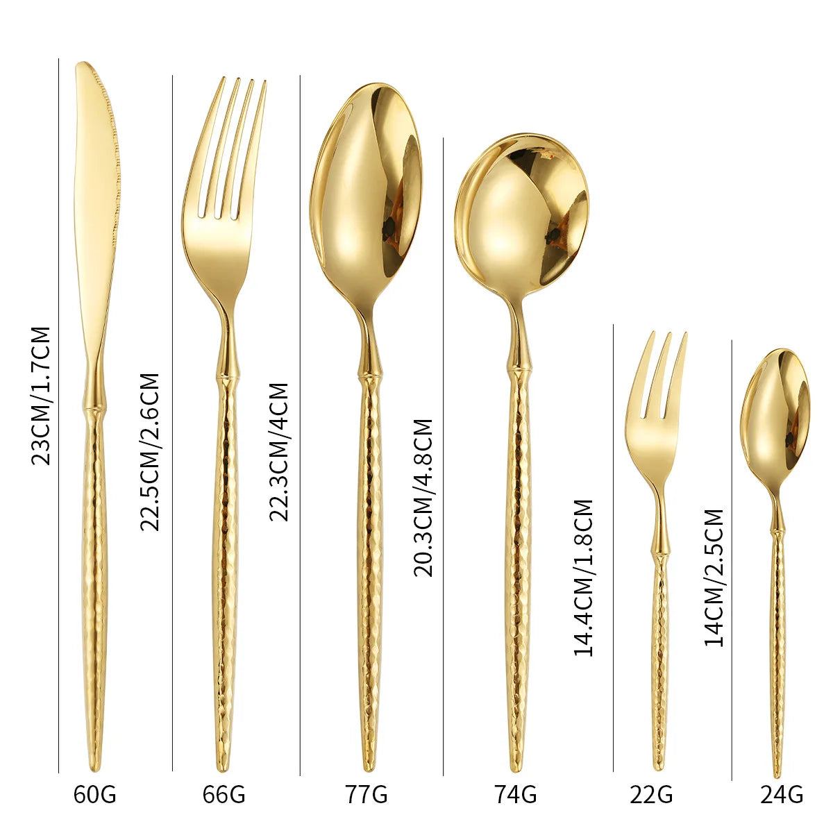 Hot Selling 18/8 Stainless Steel Knife Fork Spoon Set Titanium Gold Plated Flatware Luxury Cutlery Set for Wedding
