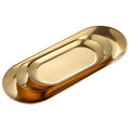 Hot Selling Stainless Steel Golden Oval Towel Tray Nordic Design Style for Home Restaurant Wedding Jewelry Shop Factory Pack