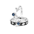 SC Wholesale Adjustable Couples Accessories Spaceman Moon Star Finger Ring Astronaut Heart Ring for Couple Jewelry
