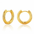 Women Twist Lines 18ct Yellow Gold-Plated Brass Hoop Earrings Gift Jewelry