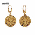 Stainless Steel Evil Eyes Hoop Huggie Earrings With Zircons Gold Plated Jewelry women Gift