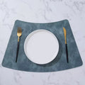 Faux Leather Placemats Scalloped Placemat  Non-Slip Table Mats  Upscale Leather Heated Place Mats Food Serving Placemats