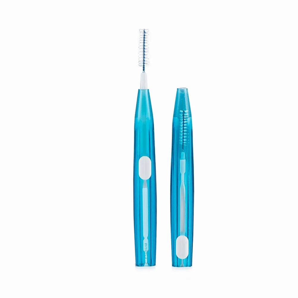 20pcs Push and Pull Interdental Brushes Steel Wire Dental Brush Changeable Head Premium Oral Care Tool