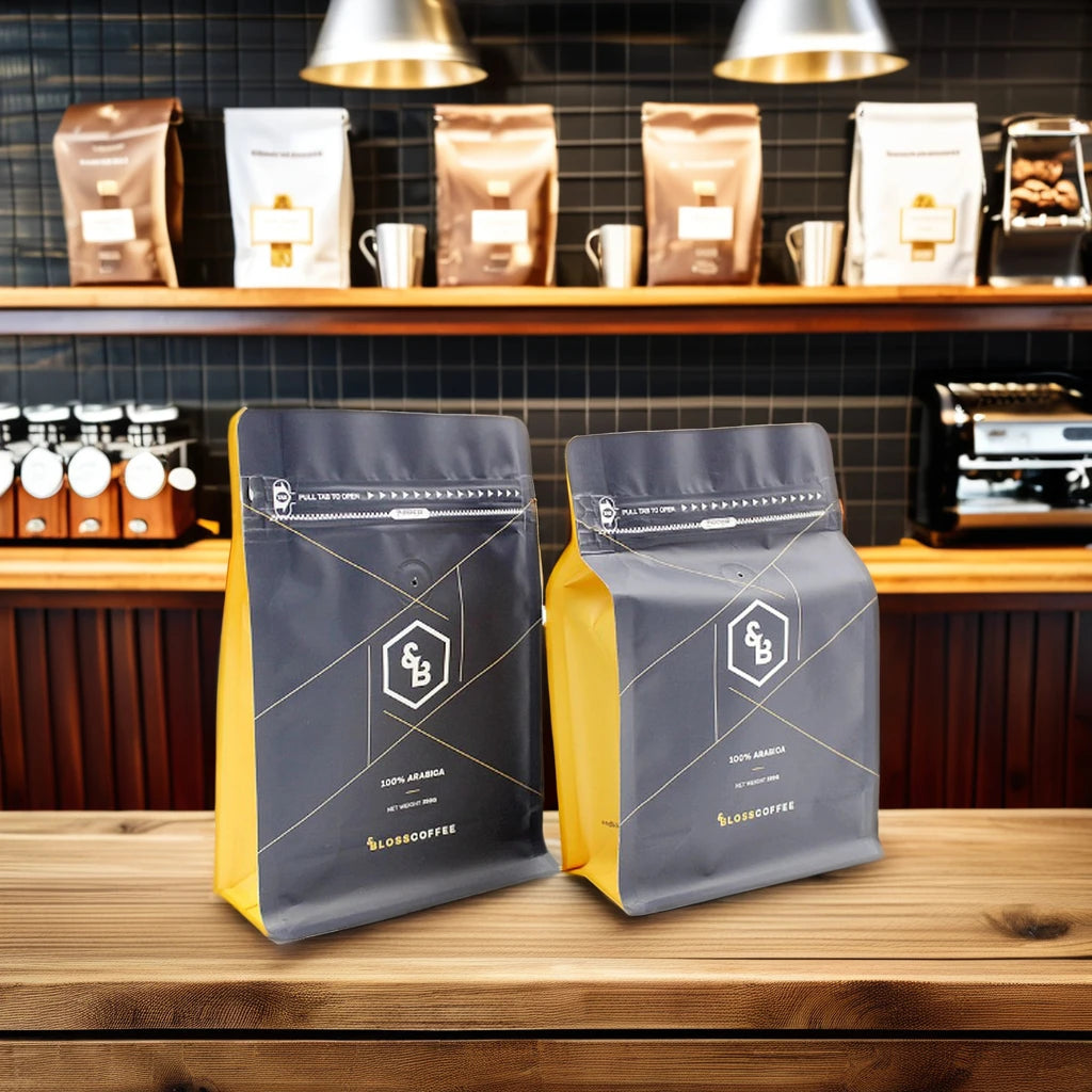 AT PACK Eco Friendly LOW MOQ Custom Coffee Bags 16oz Compostable Paper Biodegradable Kraft Coffee Bags With Valve and Zipper