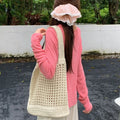 2024 New Arrival Women's Summer Bohemian Large Capacity Solid Color Hollowed Crochet Tote Shopping Travel Bags Hot Style