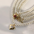 Luxury Fashion Stainless Steel Multicolour Cubic Zirconia Pearl Necklace for Women