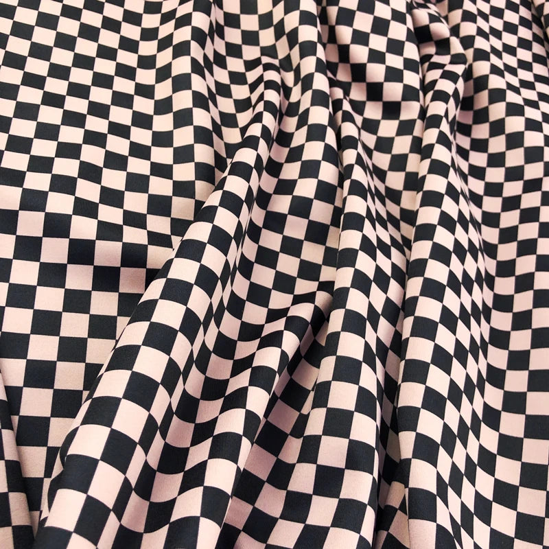 Custom Plaid Design 4 Way Stretch square Pattern Polyester Spandex Fabric for Sportswear