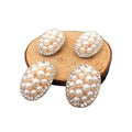 Diy Headband Making Material CZ Crystal Rhinestones Alloy Gold Bottom Pearls Oval Buckle Accessories Girls Jewelry Findings
