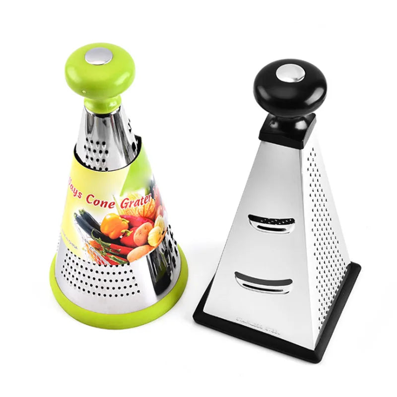 Double Planing Stainless Steel Vegetable Peeler with Comfortable Handle Manual Operation Circular Cone Conical Grater