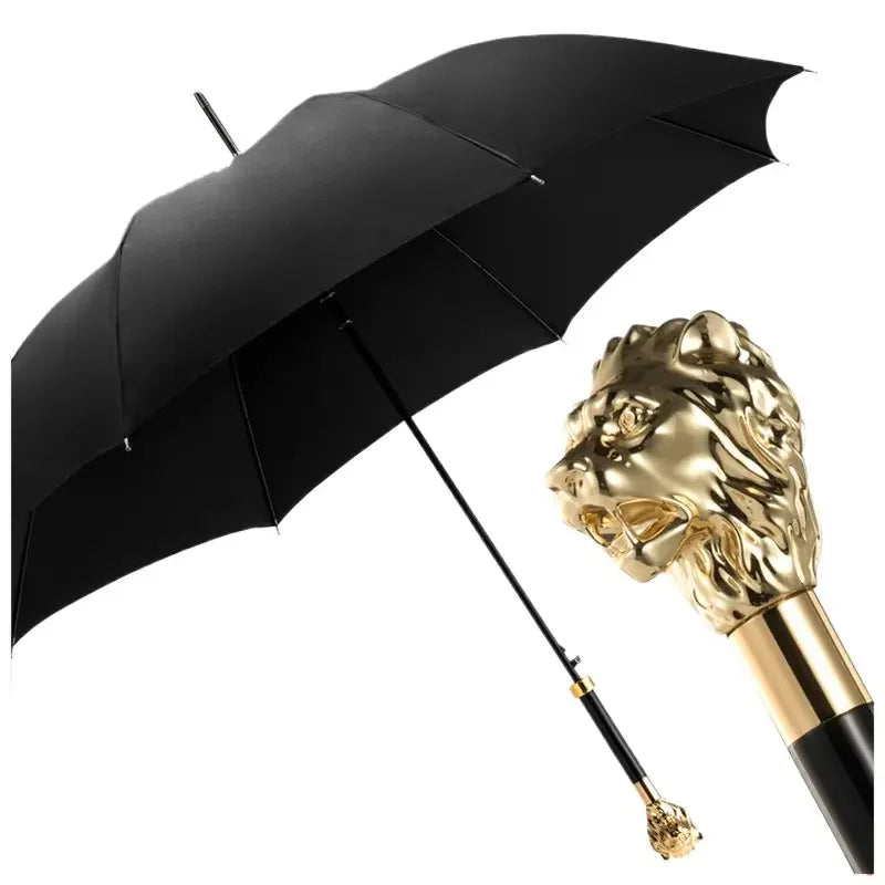 Animal Metal Head Handle Umbrella Personalized Magic Straight Umbrellas Long Metal Chinese With Logo Printing Luxury