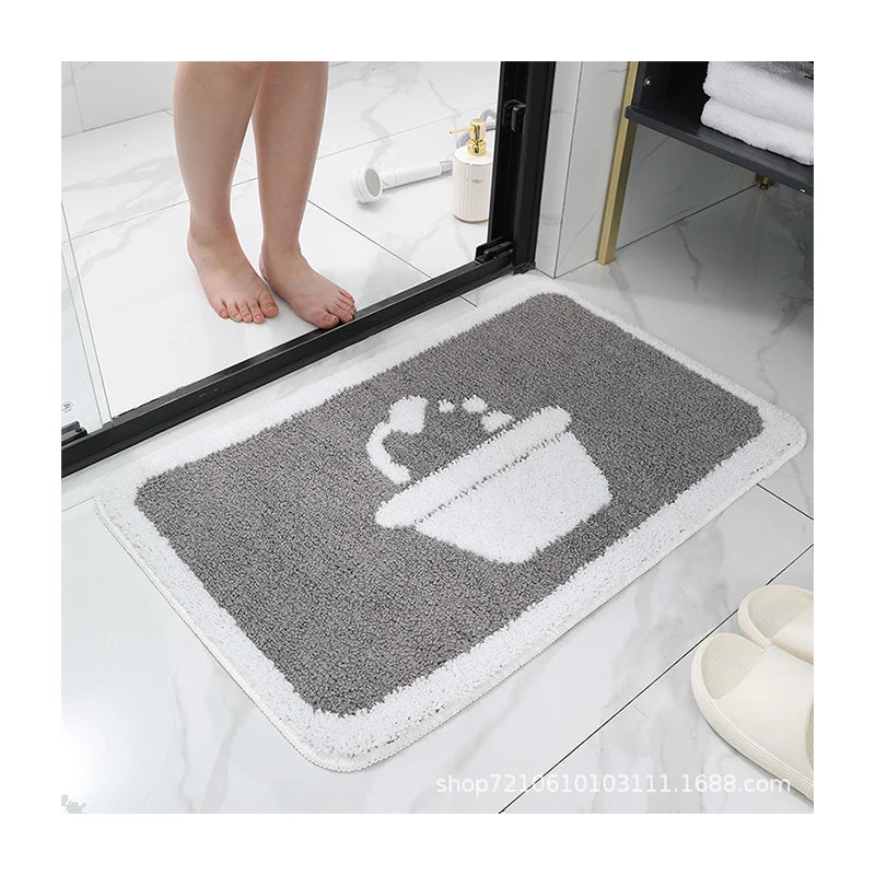 Kitten Pattern Bathtub Pattern Bath Mat Absorbent Non-slip Mat Foot Mat