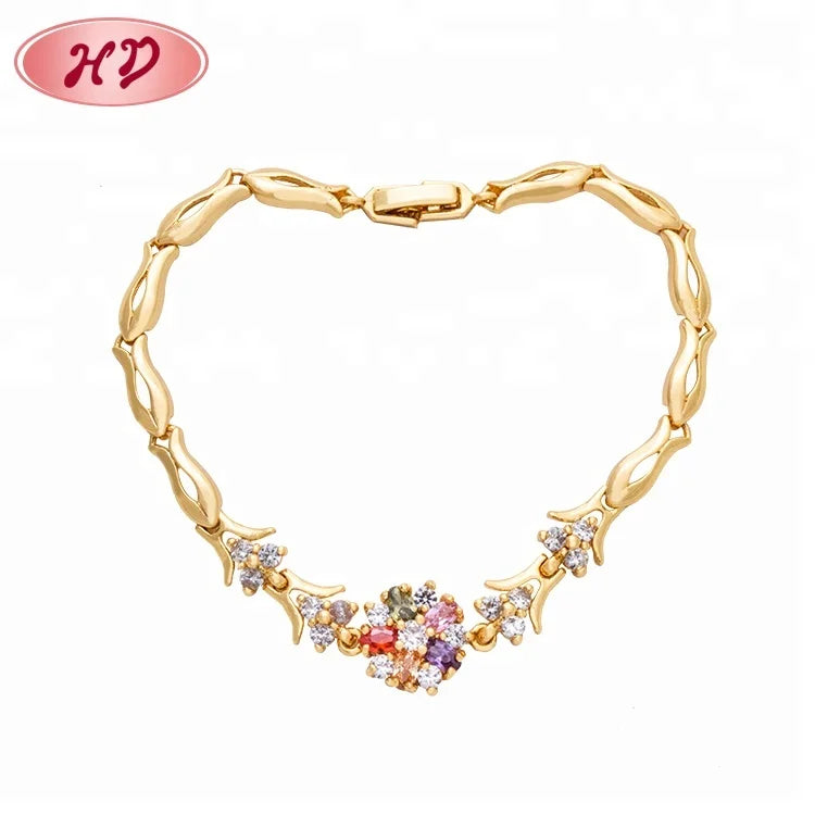 Cheap Saudi Women 18K Gold Filled Jewelry Hawaiian Bangle Bracelet Charms in Guangzhou