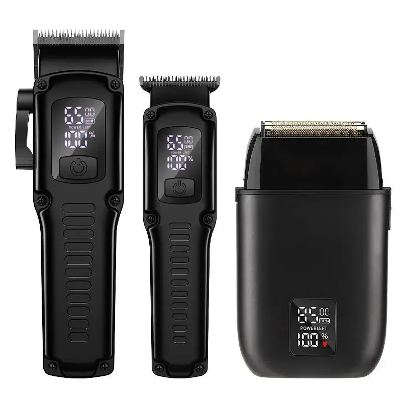 2024 New 3 in 1 Professional Hair Clipper & Electric Shaver Set for Barber Men Hair Trimmers Razor Hair Cutting Machine