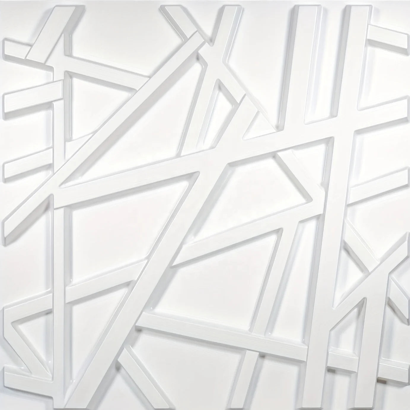 Waterproof 3D PVC Wave Wall Panel 50*50CM Plastic Design Fireproof and Moisture-Proof for Living Room 50pcs/box White Color