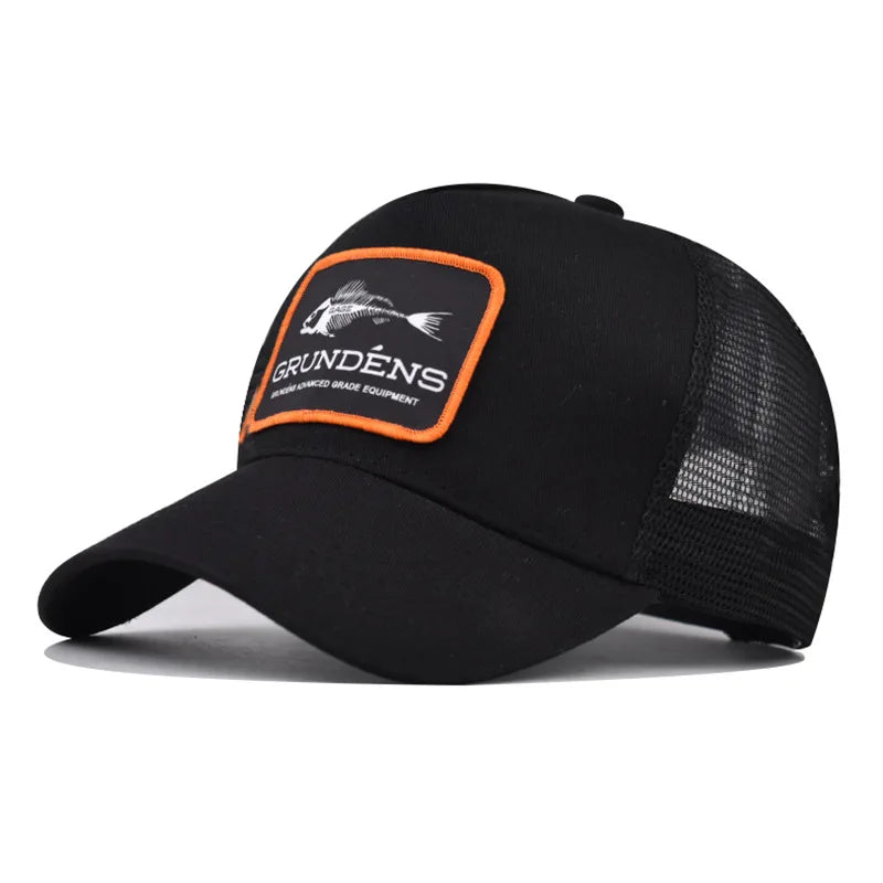New Fish-Animal 3D Embroidery Logo Mesh Baseball Cap Unisex Sporty Street Dance Personality Hip Hop Hat Outdoor Casual Trucker