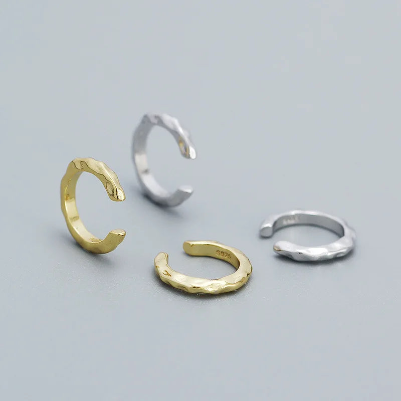 925 Sterling Silver Cuff Earrings 18K Gold Plated Minimalist Ear Ring for Ear Bone