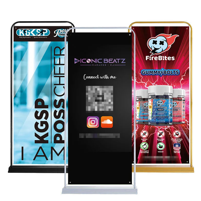 High Quality Portable Metal Door Shape Banner Frame Water Base Roll up Door Banner Modern Style with High Quality Steel Tube