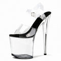 8 Inch Crystal Platform Sandals Model Training Special High Heels Female Wedding Nightclub 20cm Transparent Pole Dance Shoes