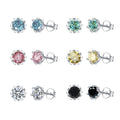 Wholesale Fine Jewelry Colorful Moissanite Diamond 925 Sterling Silver Studs Earrings Round Cut 5mm 0.5ct Snowflake Earring