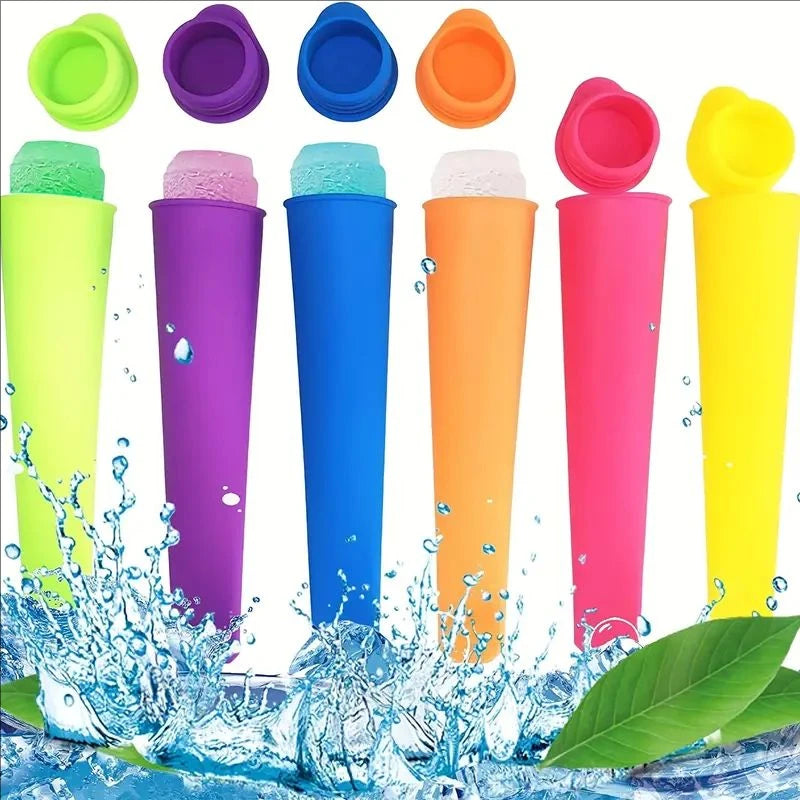 Reusable Food Grade Silicone Frozen Popsicle Maker Ice Popsicle Ice Cream Molds With Lid
