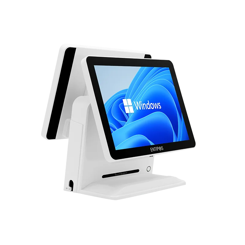 Dual Screen POS Fast Food Cash Register 15 Inch Single Touch Screen Beauty Salon System Cheap 120W Power Service Equipment POS