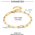 Wholesale 18K Gold Stainless Steel Paper Clip Chain & Link Bracelets Minimalist Layering Stacking Jewelry Bracelet Making
