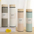Portable Vacuum Insulated 304 Stainless Steel Wood Grain Lid Water Bottle 24 Hours for Keep Cold Hot Thermos Flask