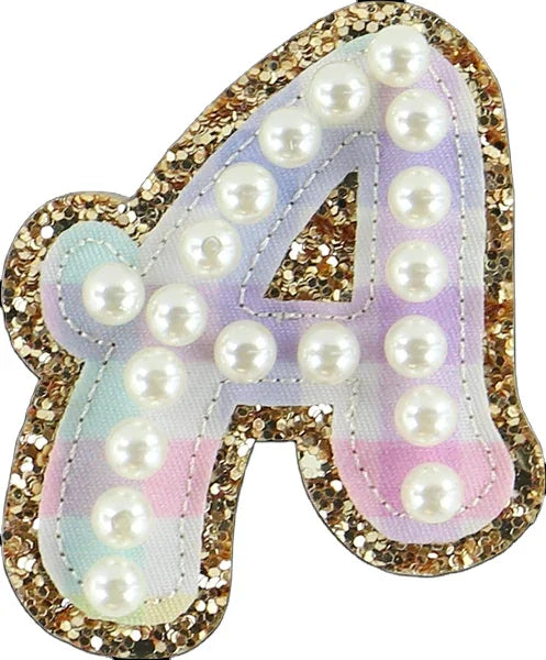 New Arrival Creative Alphabet Patches With Pearl Letter Patches for Clothes/Hats/Bags Sew on Accept Custom Design