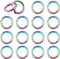 Spring Gate Rings Round Snap Hook Buckle Rainbow with Square End Metal Bag Clasp Clothing Accessories and Manufacturing 200pcs