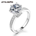 Fine Jewelry Ring 1ct 6.5mm Round Cut D Color VVS Moissanite Diamond Classic Design Engagement Wedding Party for Her