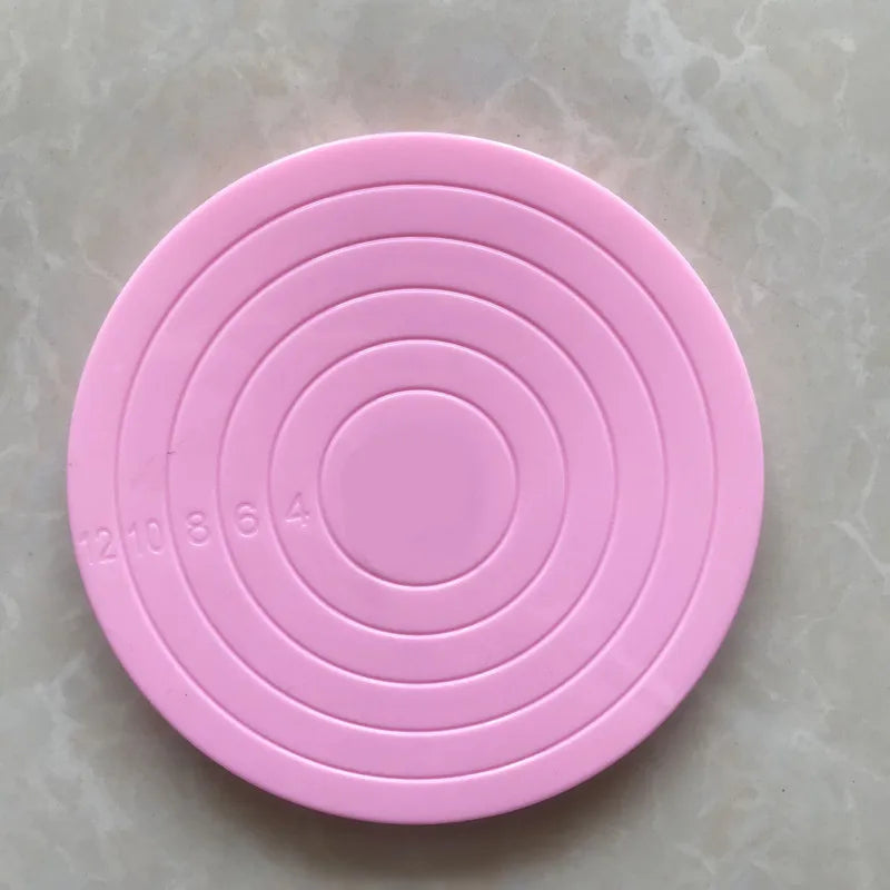 Factory Price Saffron Cake Decorating Tool with Smoothly Revolving Turntable Stand Small Size 100g Plastic Cake Stands