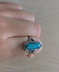 Classic Navajo Half Twist Turquoise Western Ring for Women