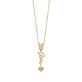 H&F Original Newest Fashion Style Feather Shape 18K Real Gold Diamond Necklace Women Jewelry