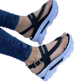2026 Summer New Large Size Wedge Sandals Women's Thick-soled Roman Sandals Women