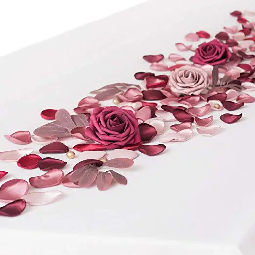 Hot Sale Organza Pack Artificial Rose Petals Wedding Luminous Cream Loose Petals Party Decorations DIY Gifts