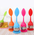 Wholesale Safety Silicone Leaf Shape Handle Stainless Steel Tea Infuser Strainer
