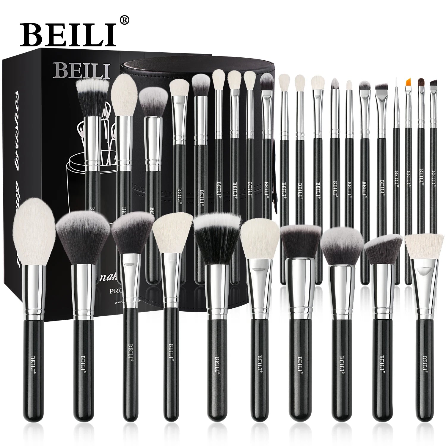 BEILI Wholesale Private Label Make up Brushes Exquisite Facial Goat Hair Makeup Brush Set Big Brocha De Maquillaje