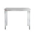 SS201 Stainless Steel Work Table with 1 Tier Cross Round Tube Design for Kitchen Hotel & Restaurant Use Includes Undershelf